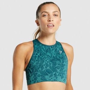 GYMSHARK ADAPT ANIMAL SEAMLESS SET: BUTTERFLY TEAL - SIZE M